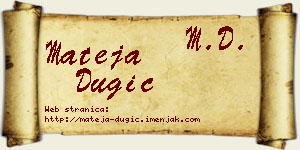 Mateja Dugić vizit kartica